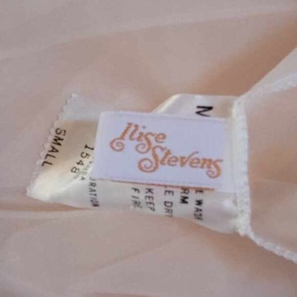 Vintage Nylon Chiffon Robe Negligee Teddy Lace white Romantic Victorian - Picture 10 of 12